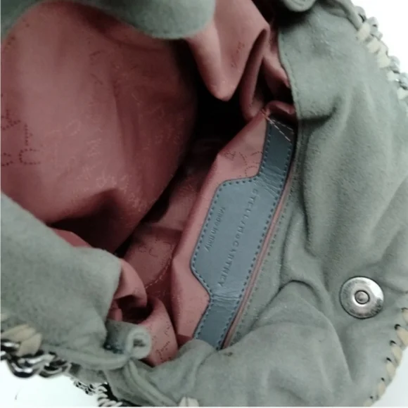 Stella McCartney Falabella Gray Vegan Suede Chain Crossbody Bag - Picture 6 of 14